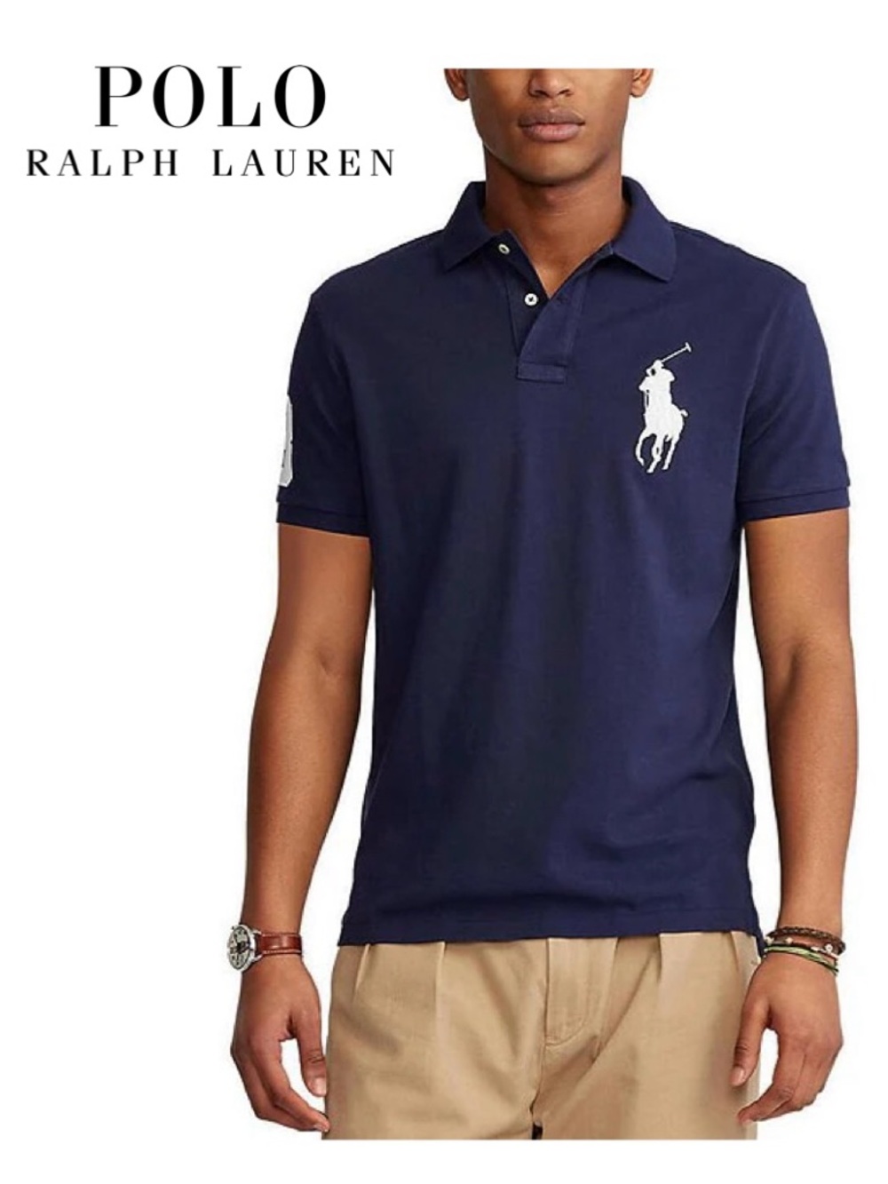 POLO RALPH LAUREN Big Pony Mesh Polo Shirt Navy Preppy Elevated Sporty Men 4XLT